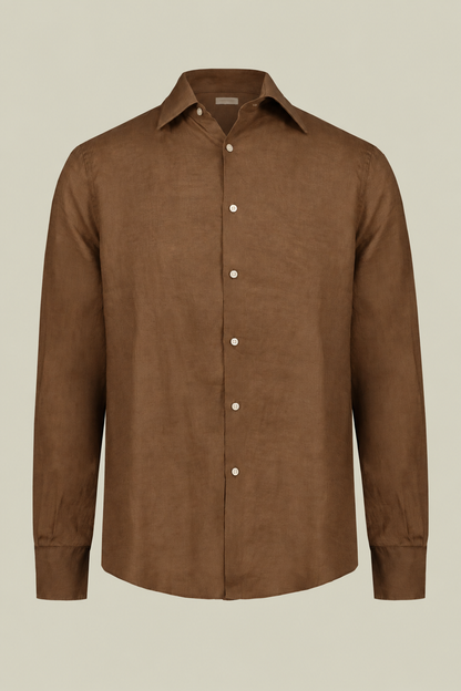 Men's 100% Linen Button-Down Shirt