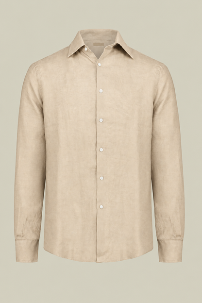 Men's 100% Linen Button-Down Shirt