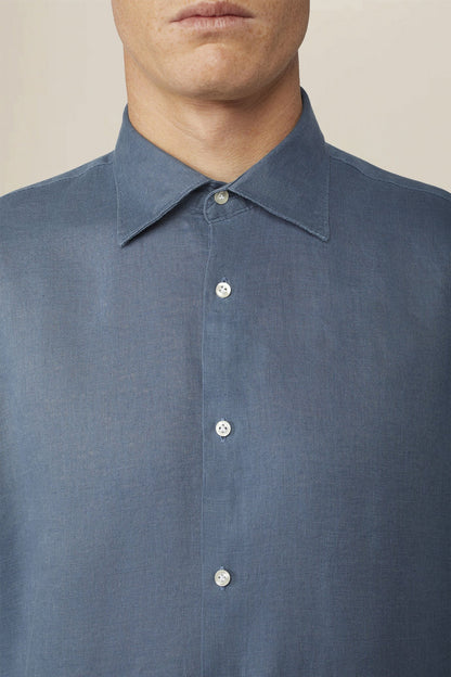 Men's 100% Linen Button-Down Shirt, Off-White