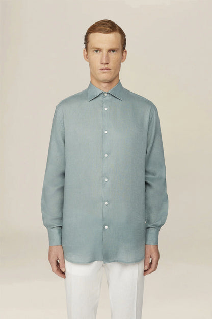 Men's 100% Linen Button-Down Shirt, Off-White