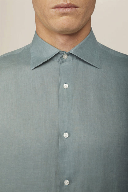 Men's 100% Linen Button-Down Shirt, Off-White