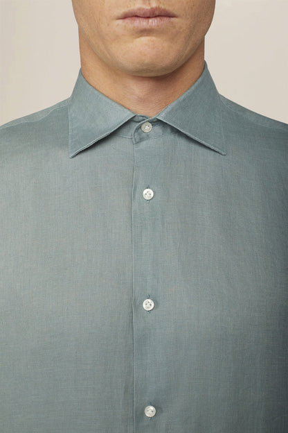 Men's 100% Linen Button-Down Shirt, Off-White