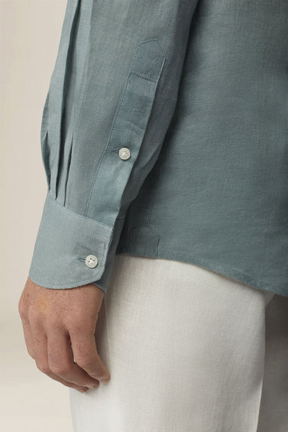 Men's 100% Linen Button-Down Shirt, Off-White