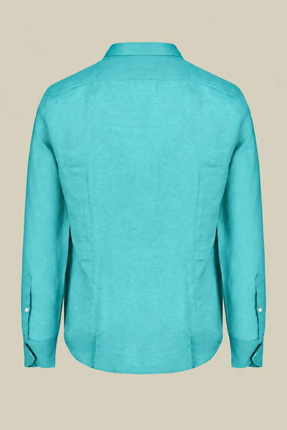 Men's 100% Linen Button-Down Shirt