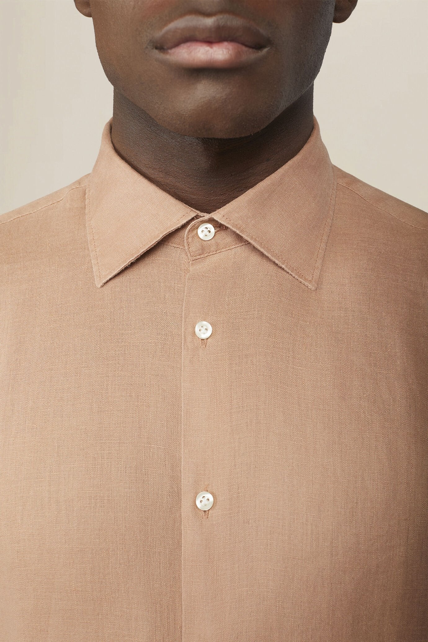 Men's 100% Linen Button-Down Shirt, Off-White