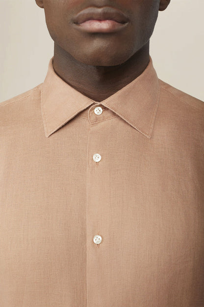 Men's 100% Linen Button-Down Shirt, Off-White