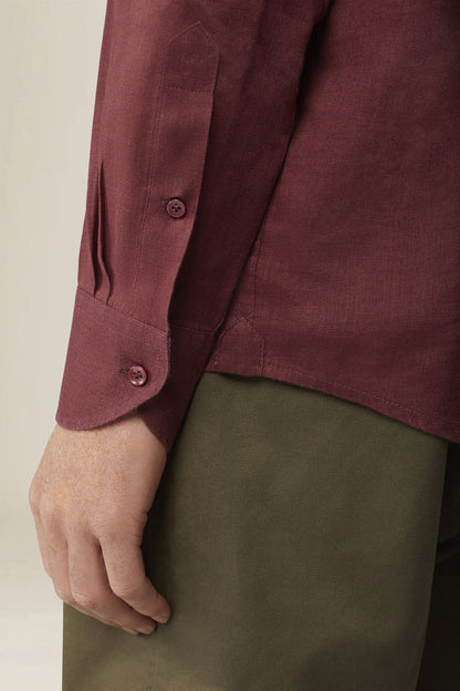 Men's casual shirt with french collar, 100% linen