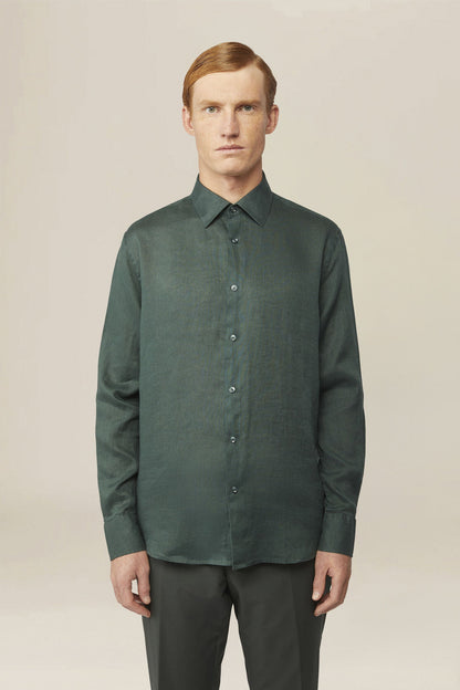 Men's casual shirt with french collar, 100% linen