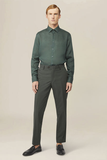 Men's casual shirt with french collar, 100% linen