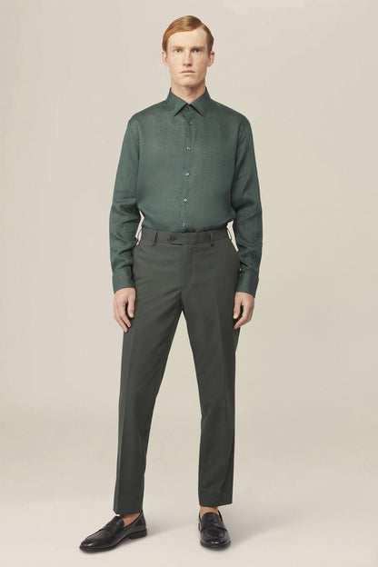 Men's casual shirt with french collar, 100% linen