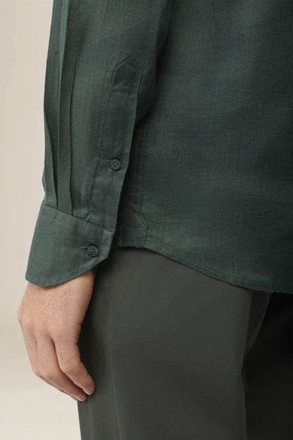 Men's casual shirt with french collar, 100% linen