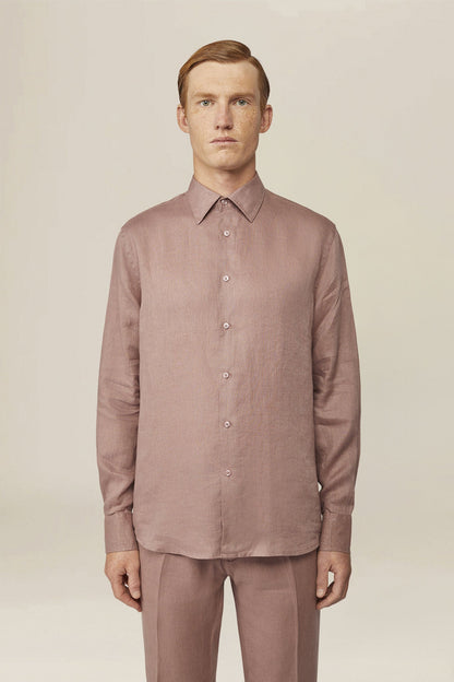 Men's casual shirt with french collar, 100% linen