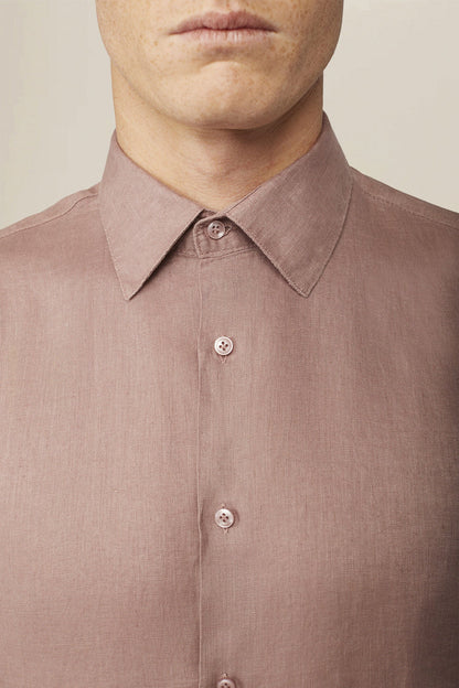 Men's casual shirt with french collar, 100% linen
