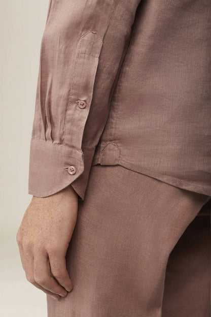 Men's casual shirt with french collar, 100% linen