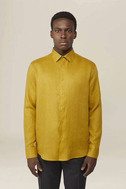 Men's casual shirt with french collar, 100% linen