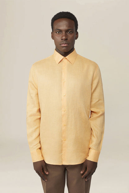 Men's casual shirt with french collar, 100% linen