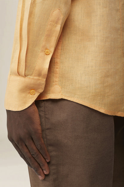 Men's casual shirt with french collar, 100% linen