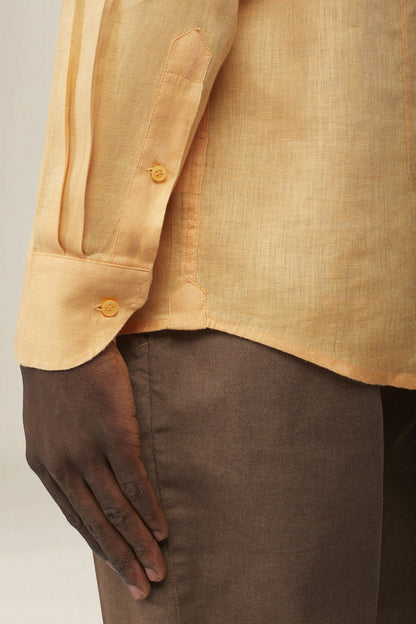 Men's casual shirt with french collar, 100% linen