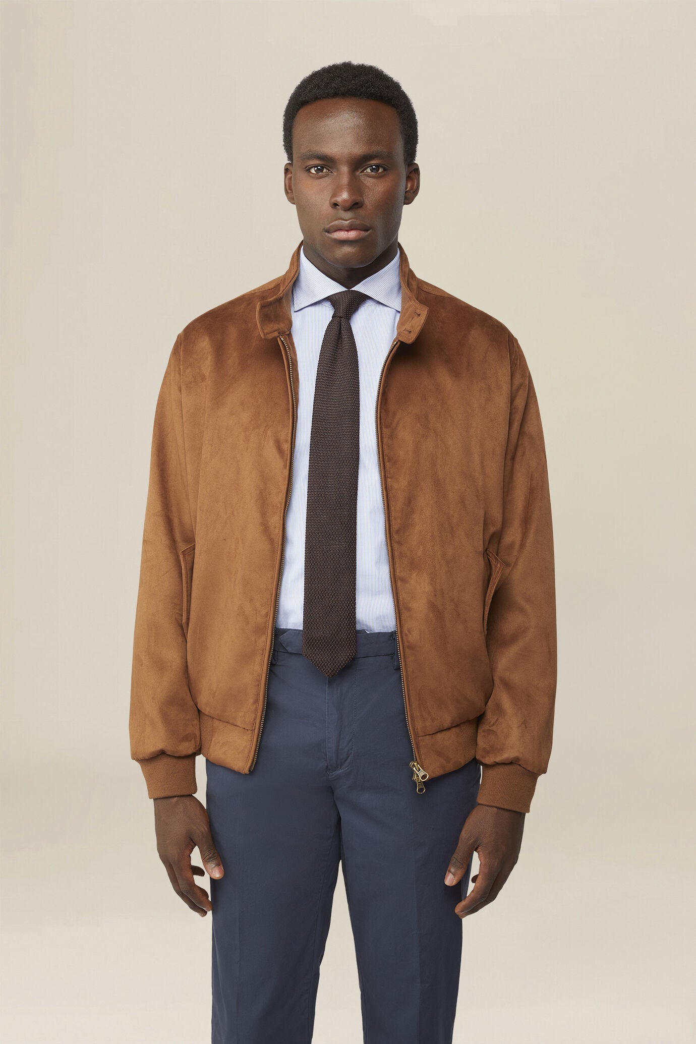 Men's unlined jacket with eco-suede fabric