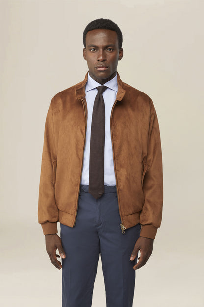 Men's unlined jacket with eco-suede fabric