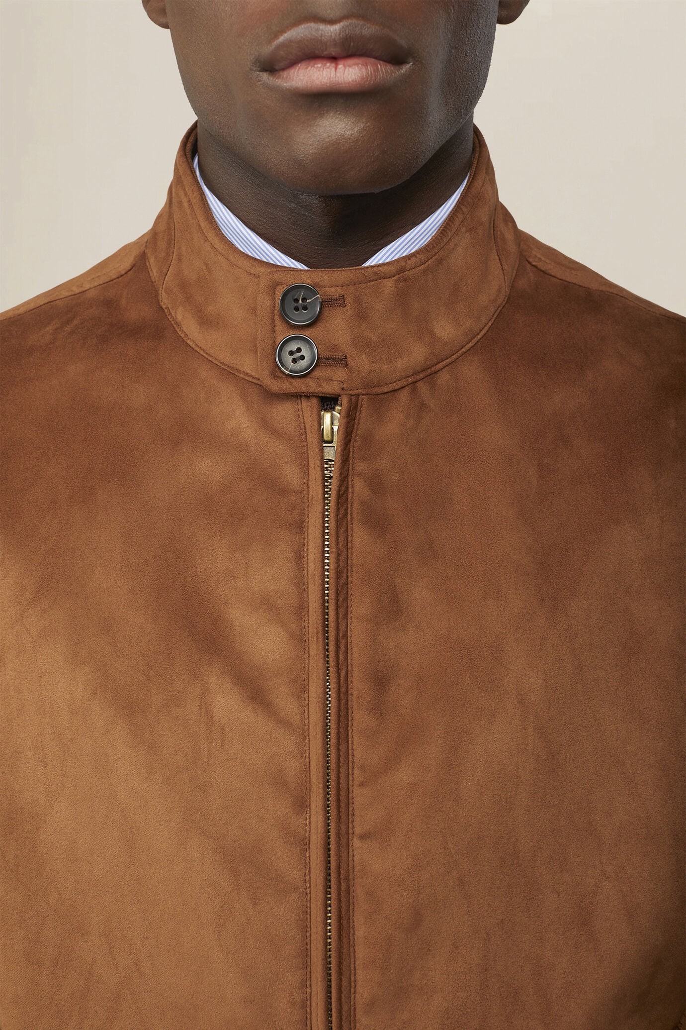 Men's unlined jacket with eco-suede fabric