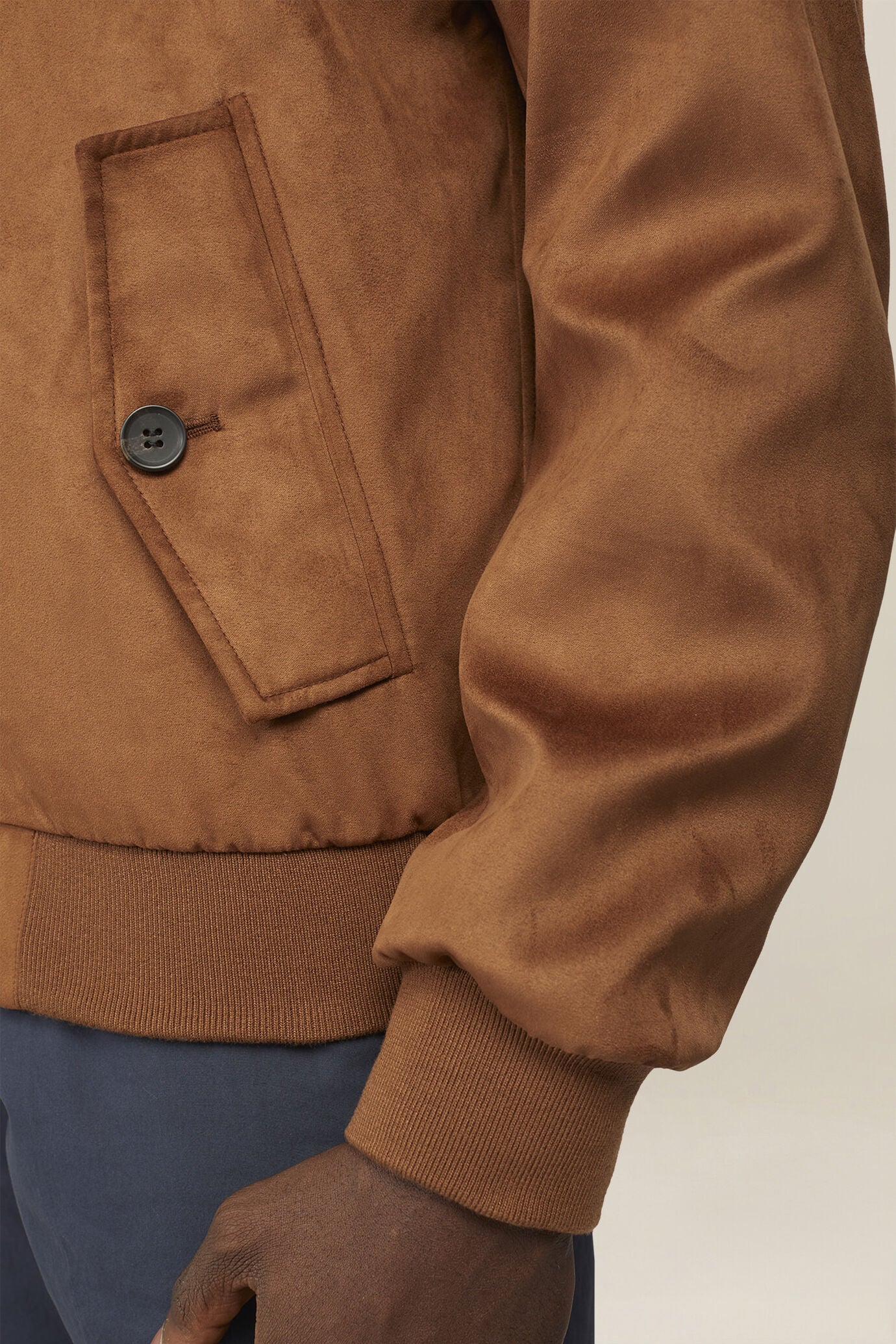 Men's unlined jacket with eco-suede fabric