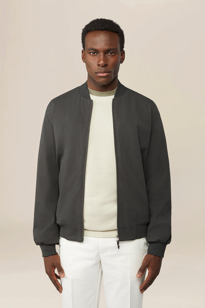 Men's bomber jacket in unlined jersey