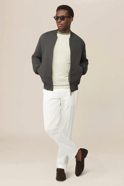 Men's bomber jacket in unlined jersey
