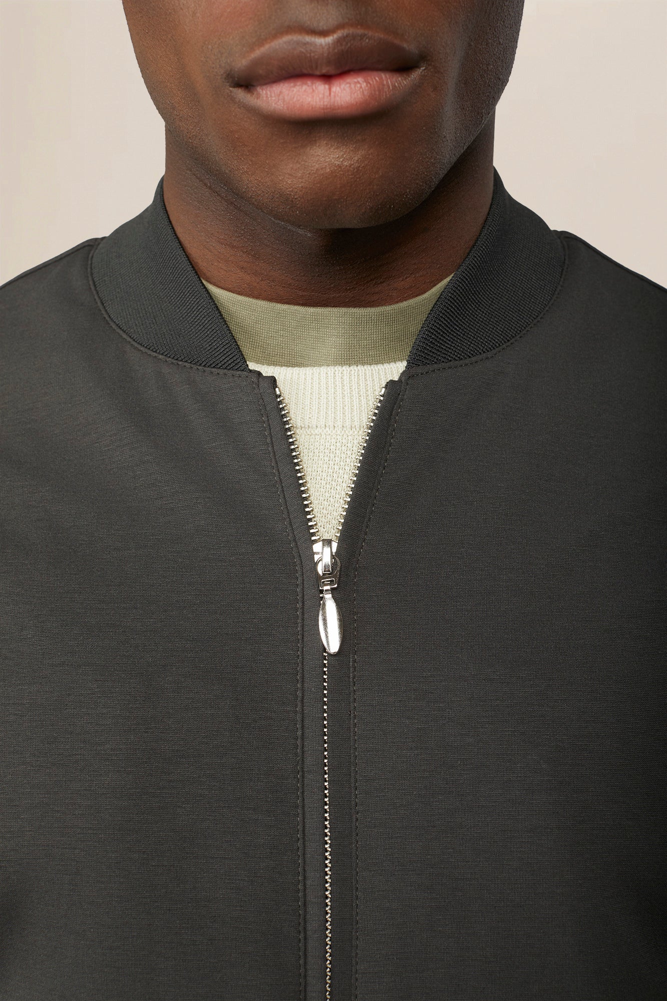 Men's bomber jacket in unlined jersey