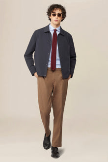 Men's nylon jacket with button fastening