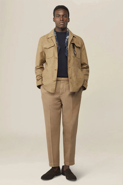 Men's unlined regular fit suede-effect shaket jacket