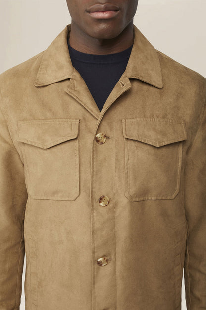 Men's unlined regular fit suede-effect shaket jacket
