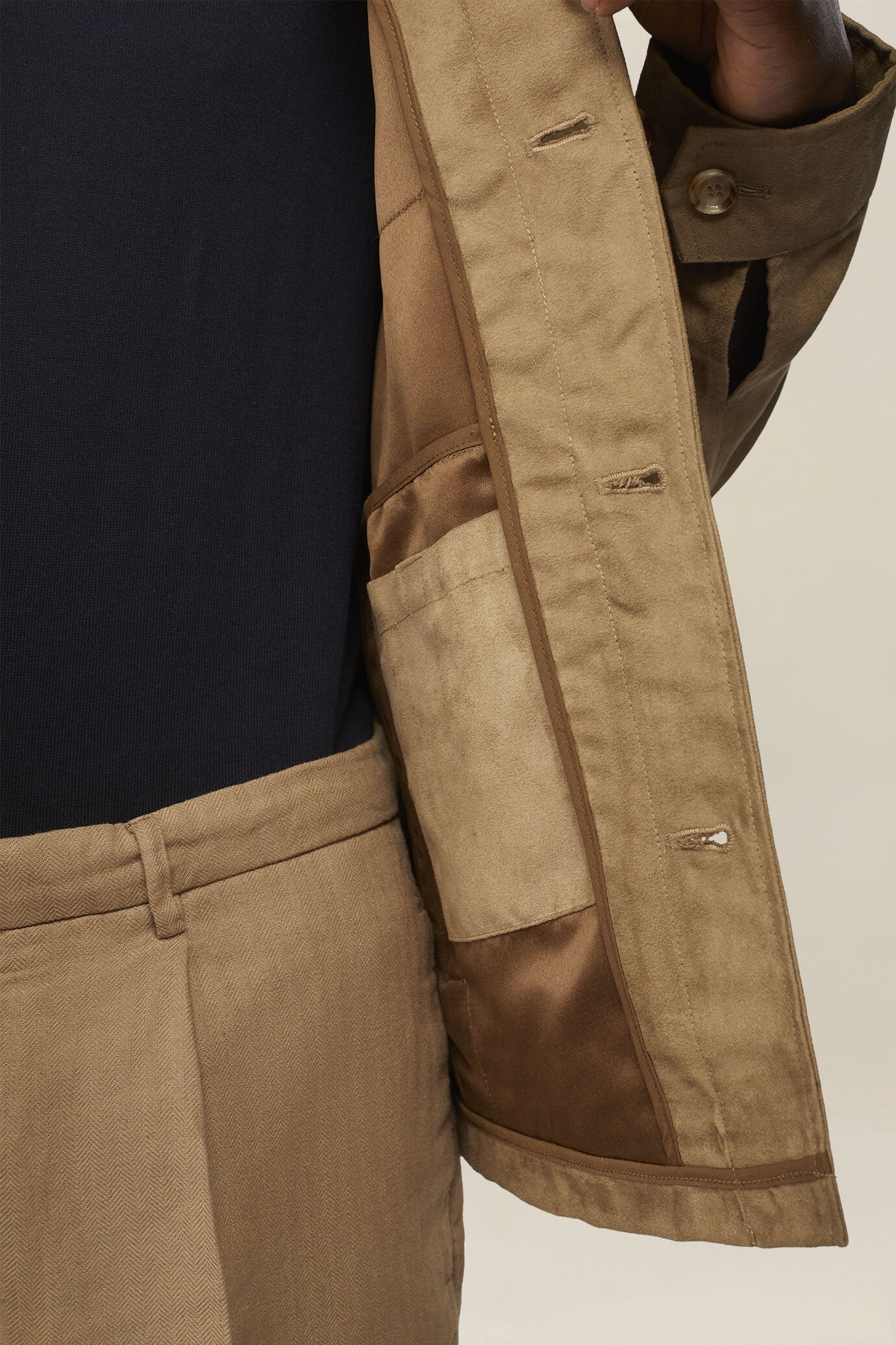 Men's unlined regular fit suede-effect shaket jacket