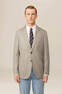 Single-breasted jacket with peak lapel, semi-lined