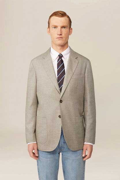 Single-breasted jacket with peak lapel, semi-lined