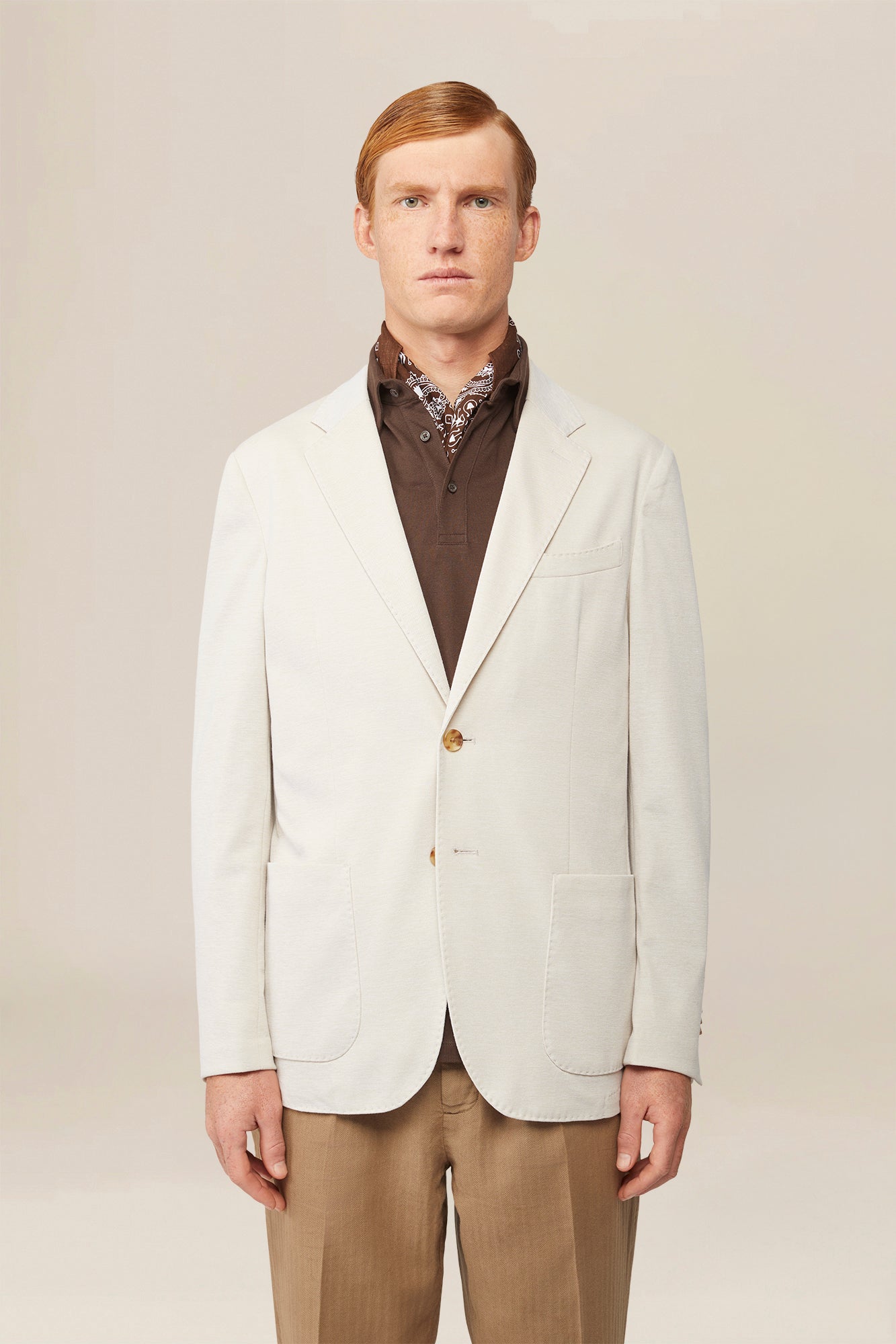 Men's single-breasted, unlined, regular fit jacket
