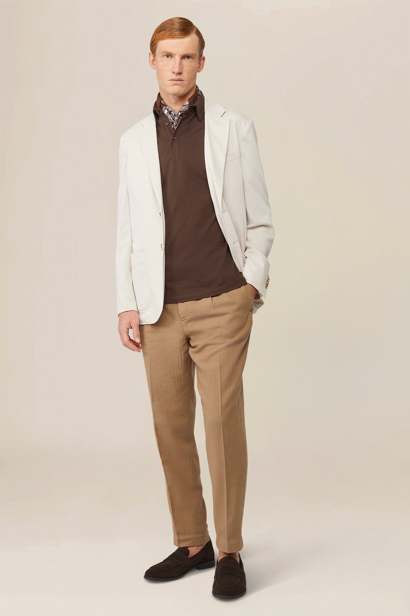 Men's single-breasted, unlined, regular fit jacket