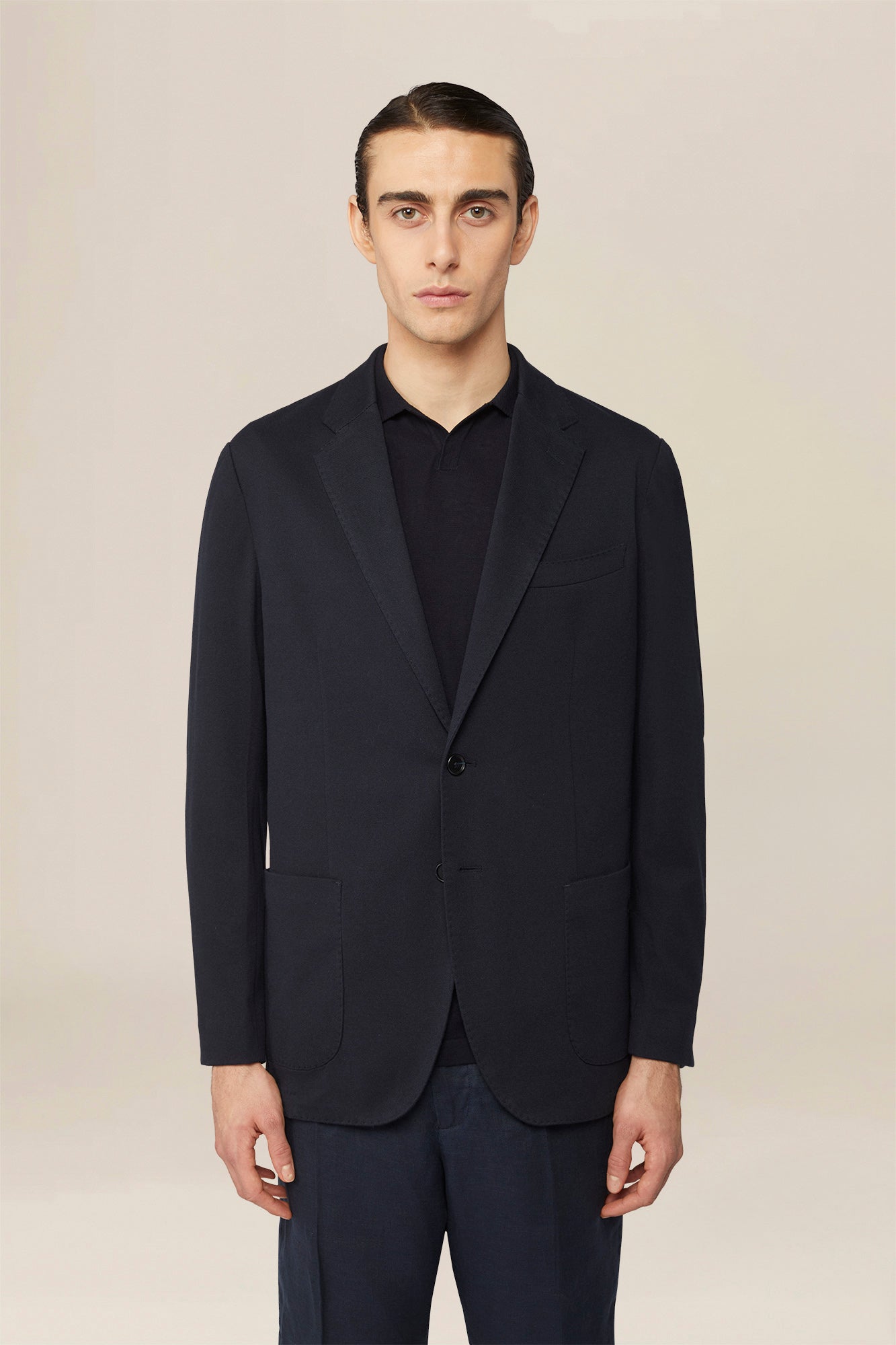Men's single-breasted, unlined, regular fit jacket