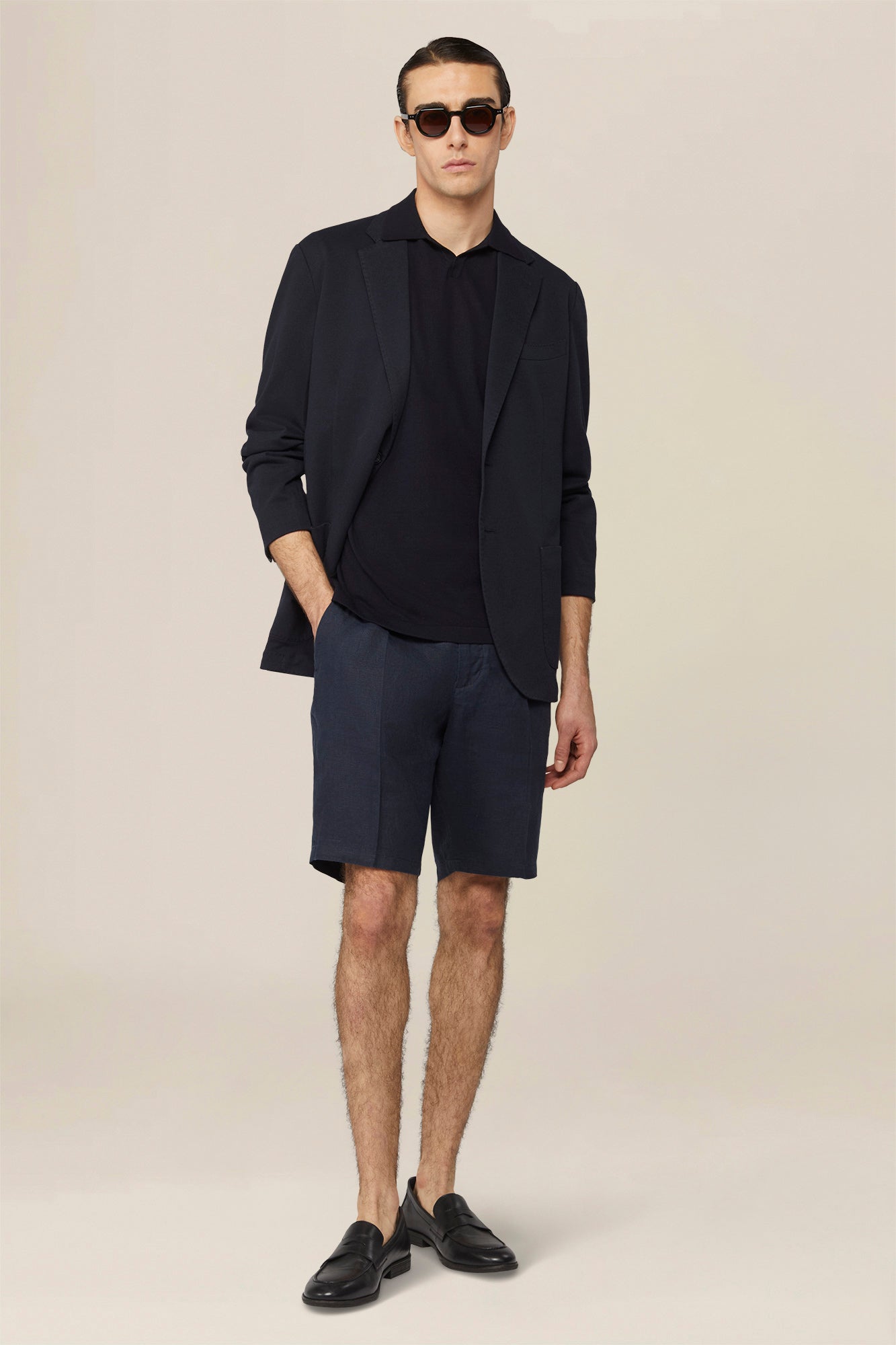 Men's single-breasted, unlined, regular fit jacket