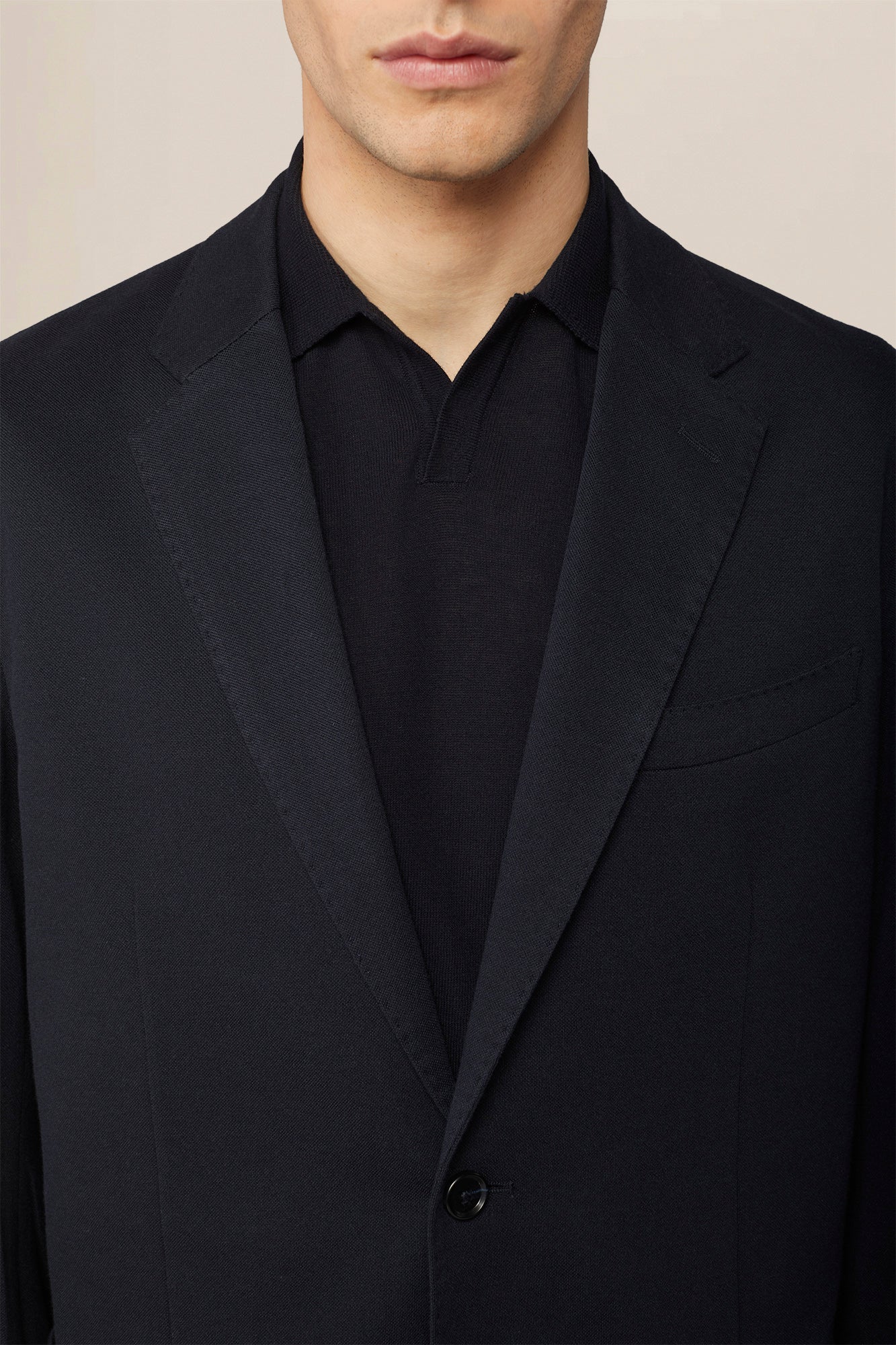 Men's single-breasted, unlined, regular fit jacket