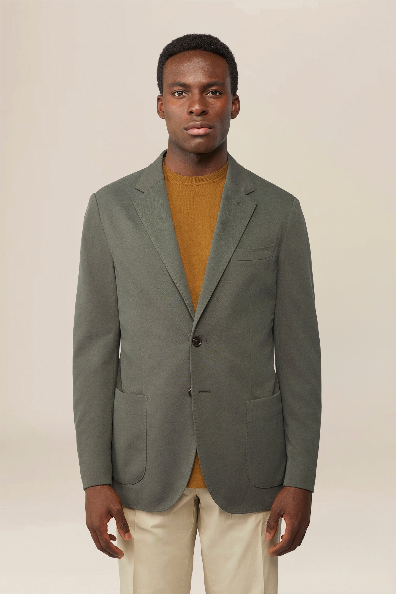 Men's single-breasted, unlined, regular fit jacket