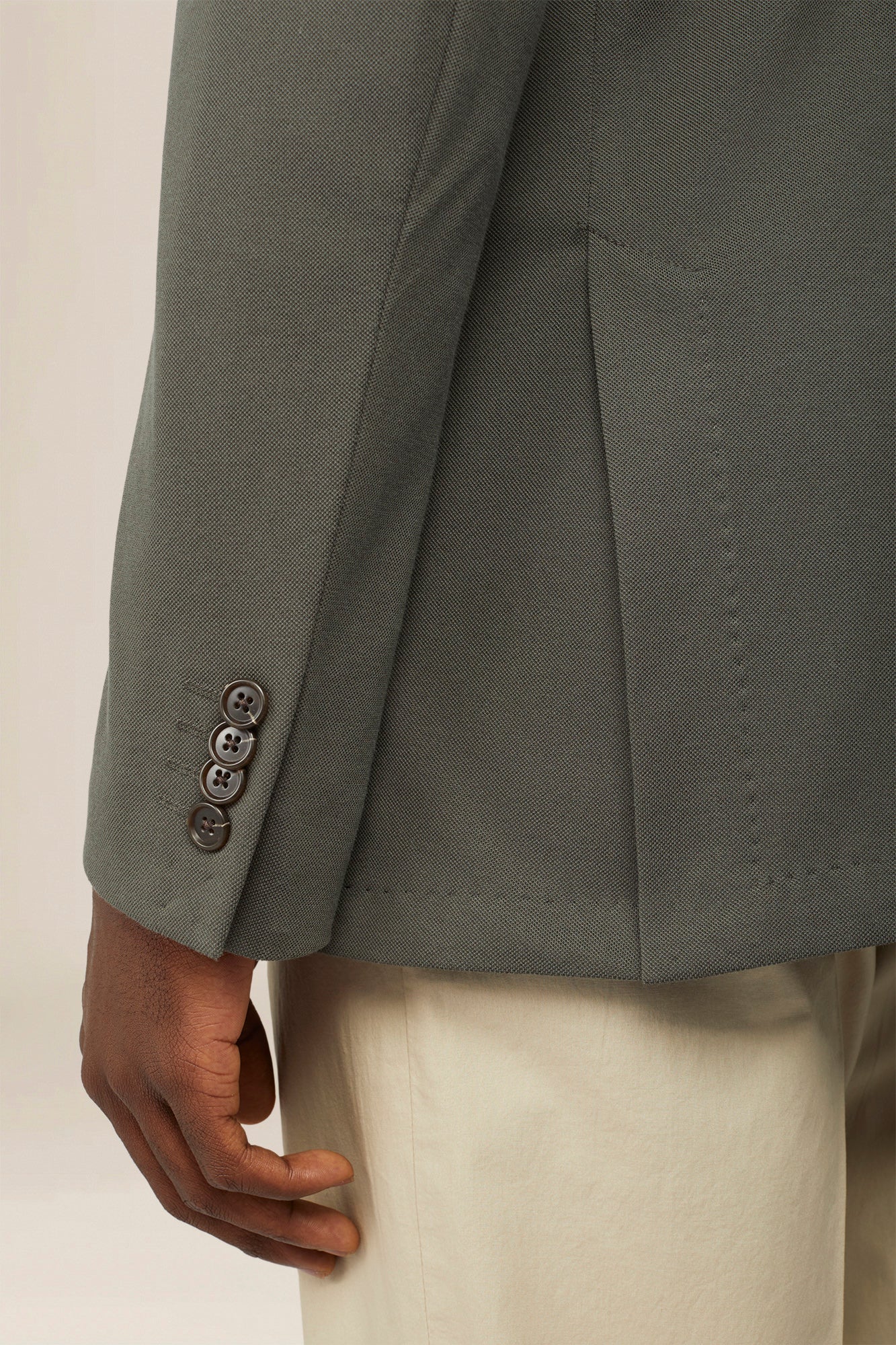 Men's single-breasted, unlined, regular fit jacket