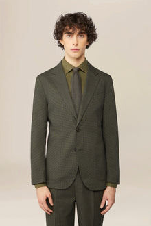 Men's single-breasted jacket in micro pied de poule