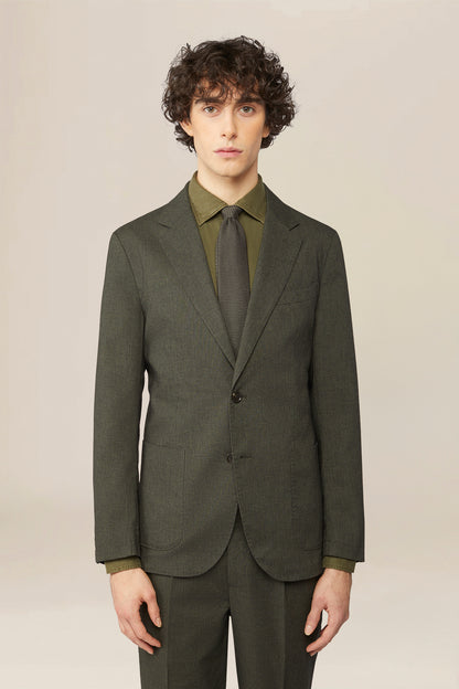 Men's single-breasted jacket in micro pied de poule