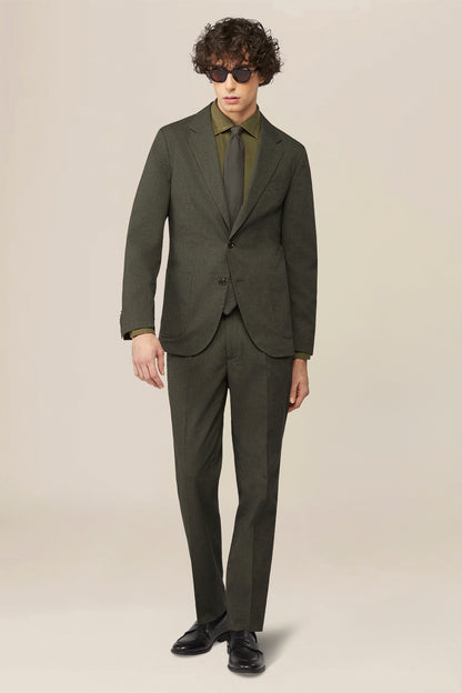 Men's single-breasted jacket in micro pied de poule