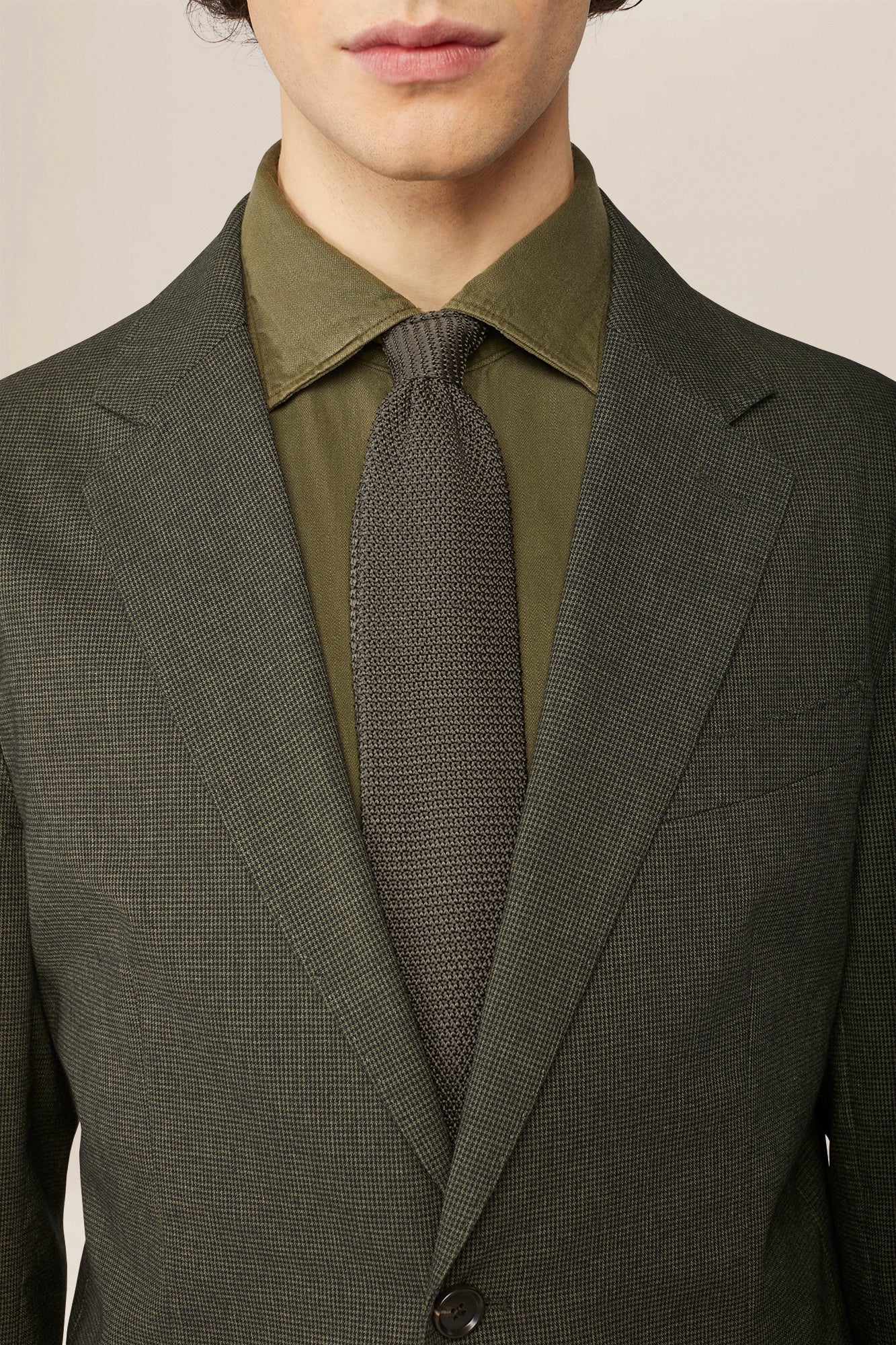Men's single-breasted jacket in micro pied de poule
