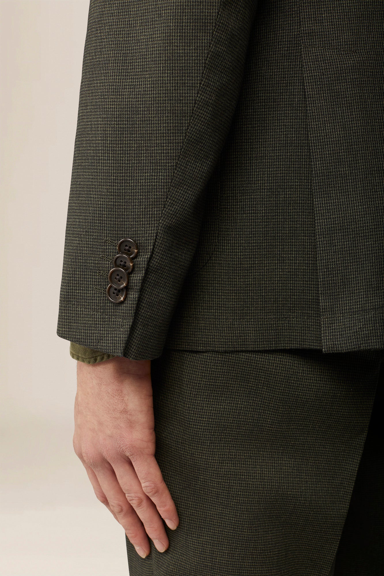 Men's single-breasted jacket in micro pied de poule