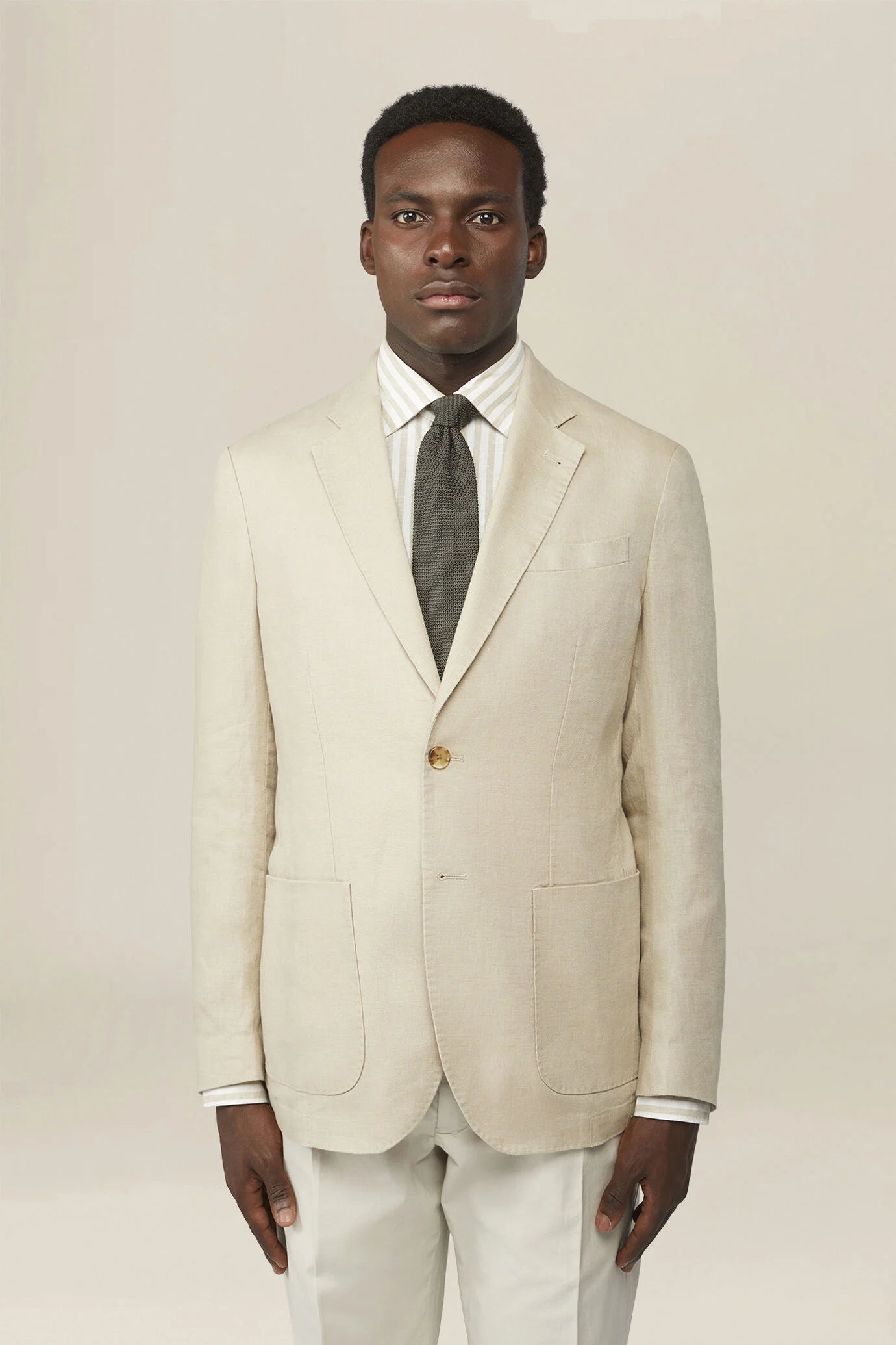 Men's unlined jacket, 100% linen, regular fit