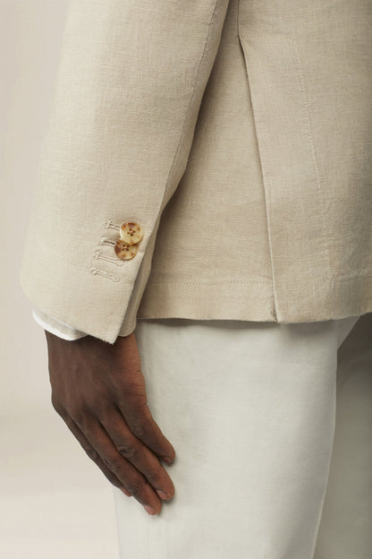 Men's unlined jacket, 100% linen, regular fit