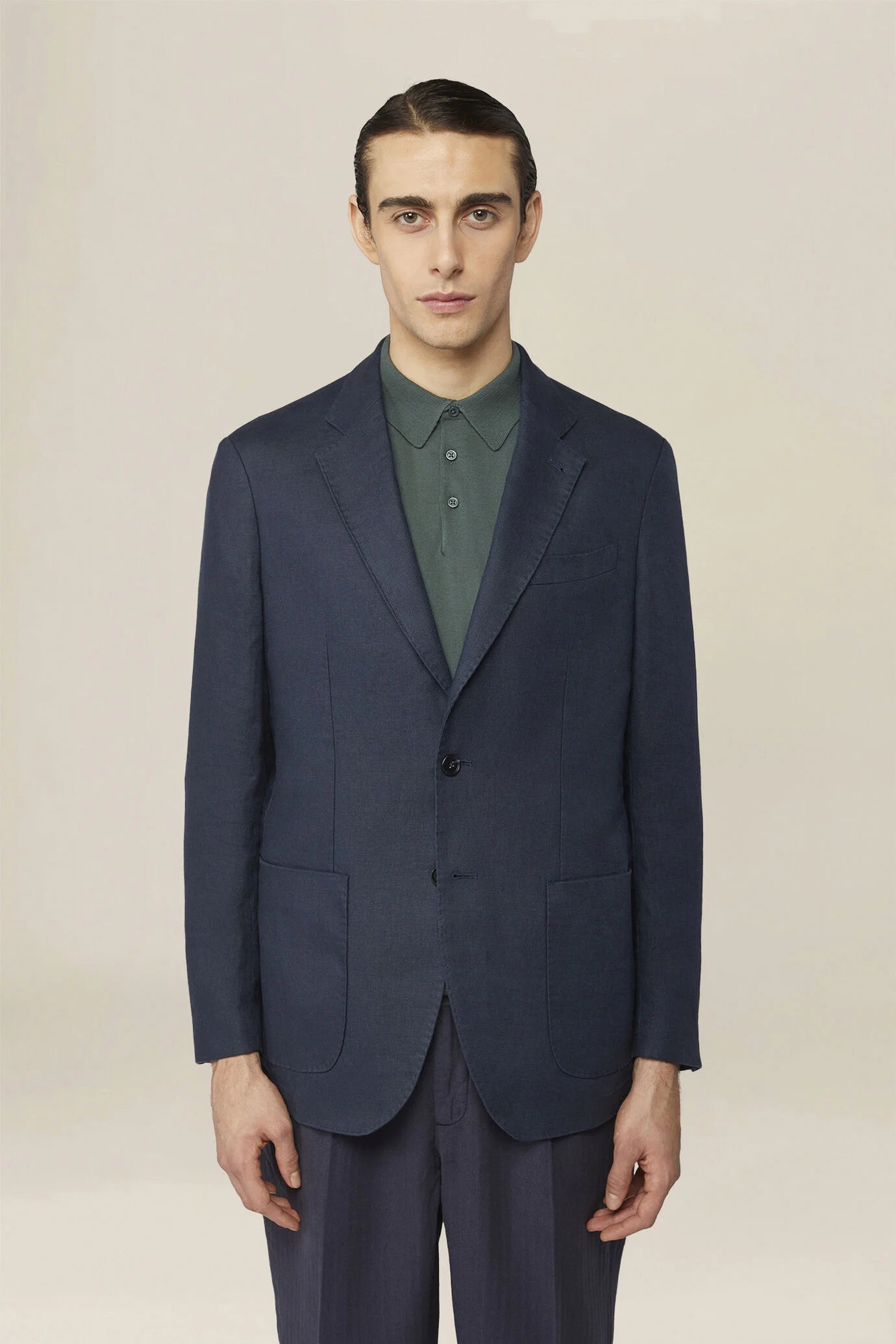 Men's unlined jacket, 100% linen, regular fit
